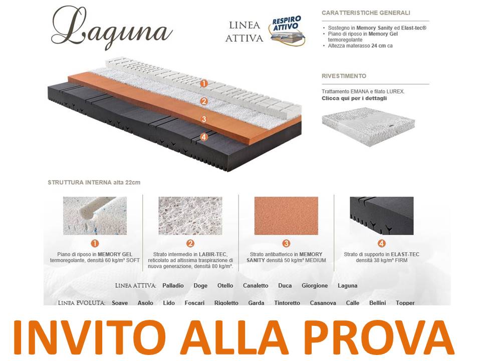 materasso laguna con memeory gel Sogno Veneto