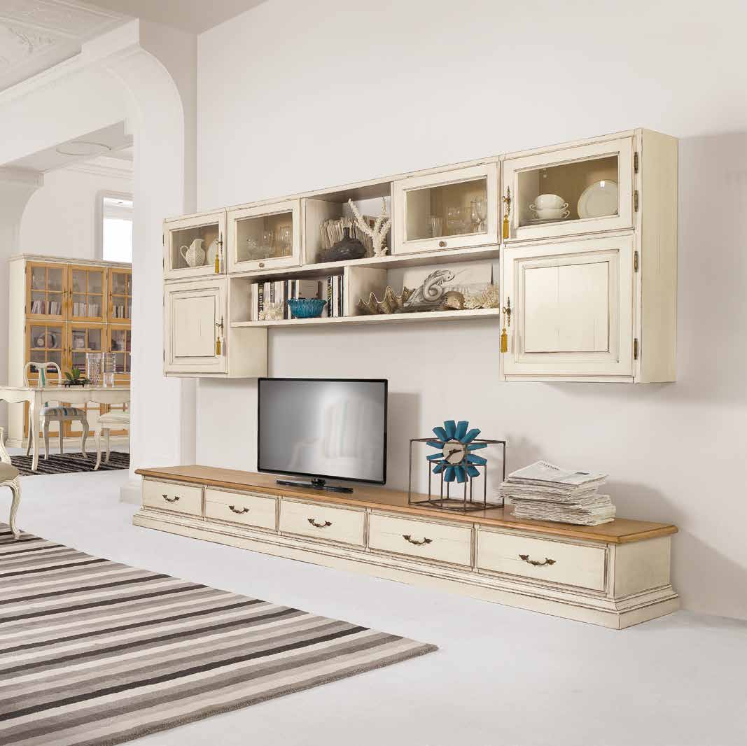 Soggiorno classico modello Fernanda, Tonin casa Soggiorno classico laccato chiaro