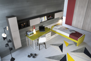 letto una piazza e mezzo legno colorato