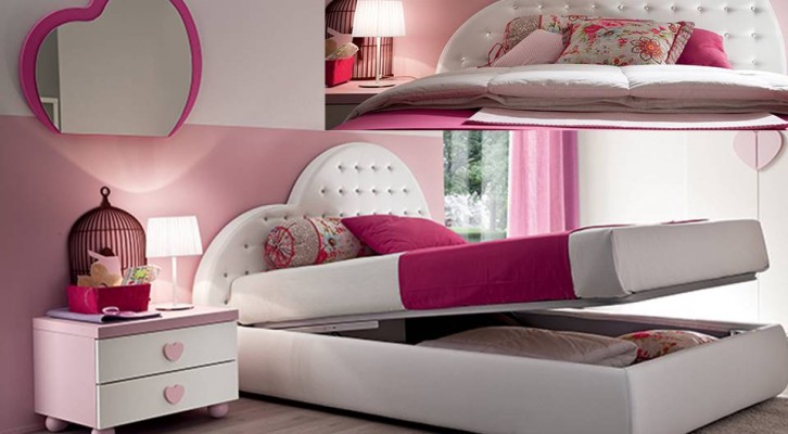 Letto  cuore tessile con swarovsky o in ferro battuto con graniglie colorate anche su misura