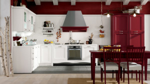 Cucina rossa e bianco