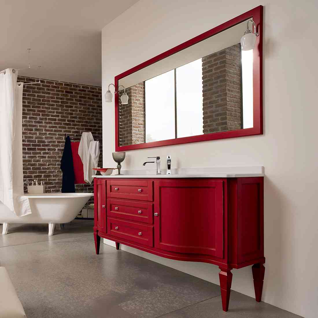 bagno classico colore rosso