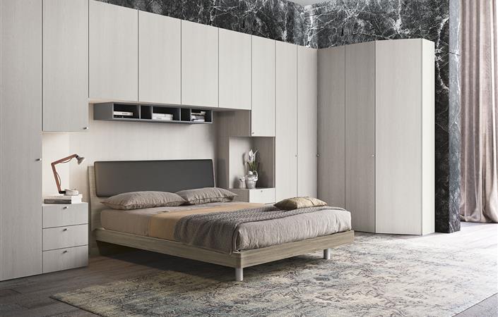 Arredo camera da letto moderna bianco lucido armadio specchi DUBAI Gihome®