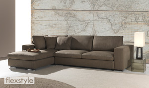 divano butterfly 4 posti con penisola colore grigio