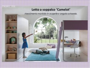letto a soppalco con scaletta per bambina