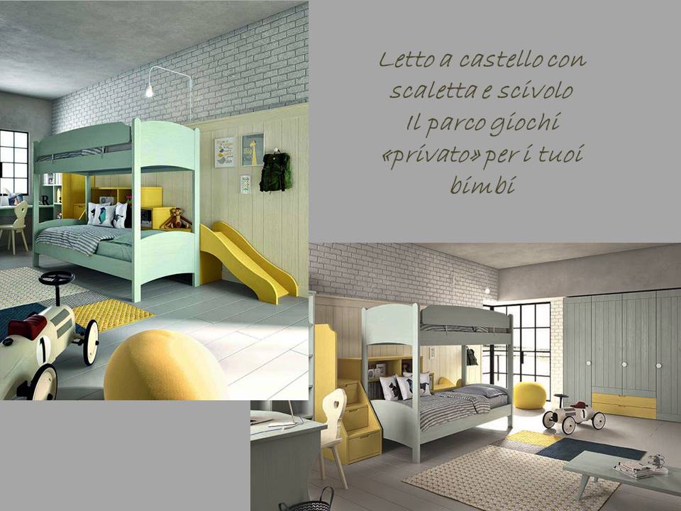 letto doppio a castello con scivolo in legno letto castello con scivolo