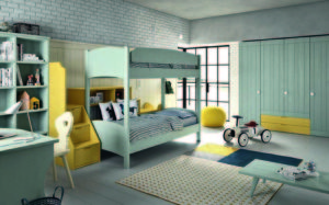 letto castello verde