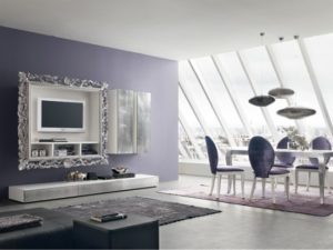 porta tv foglia argento