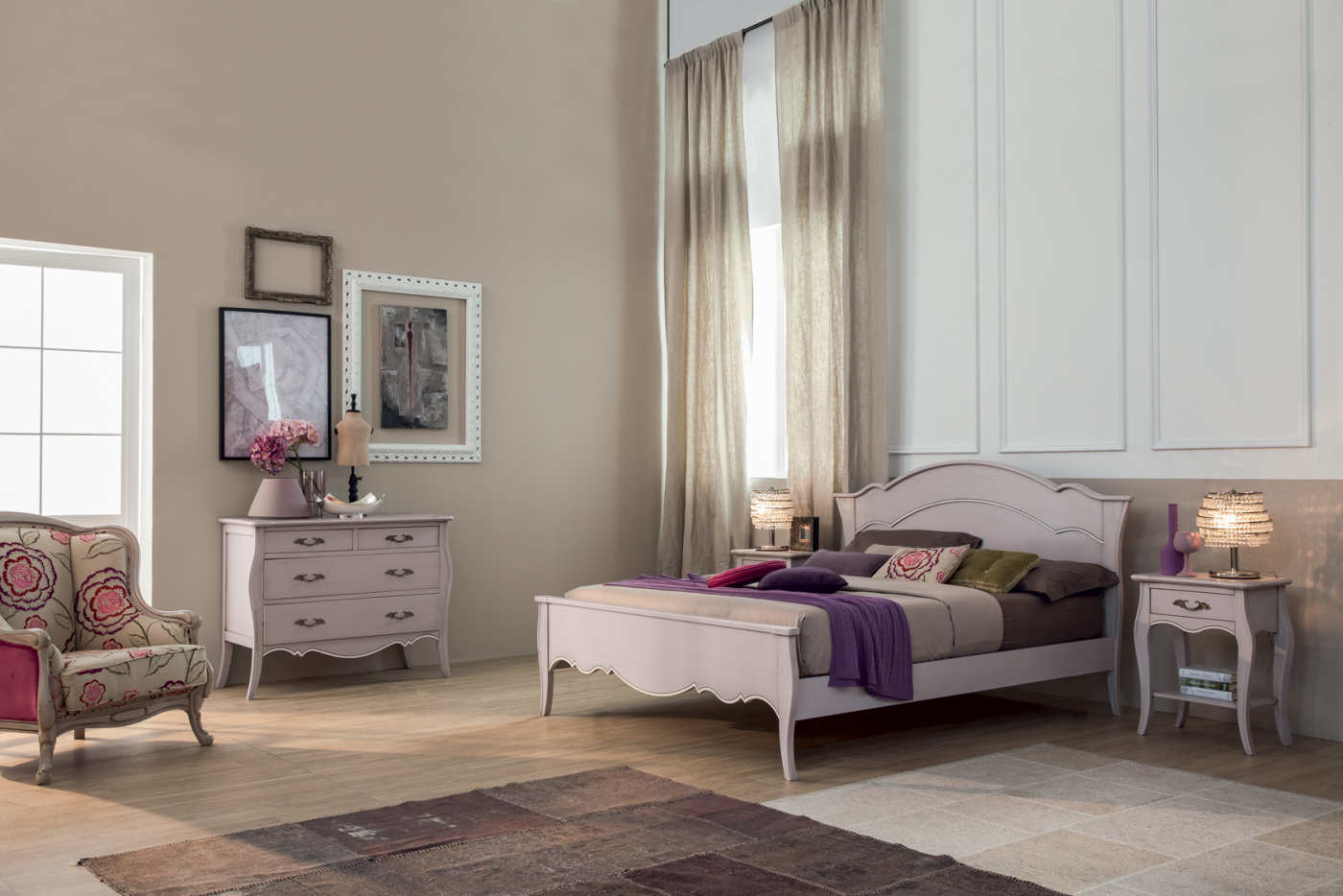 Letto matrimoniale modello Sandy in stile classico, Tonin Casa Letto Sandy, Tonin Casa