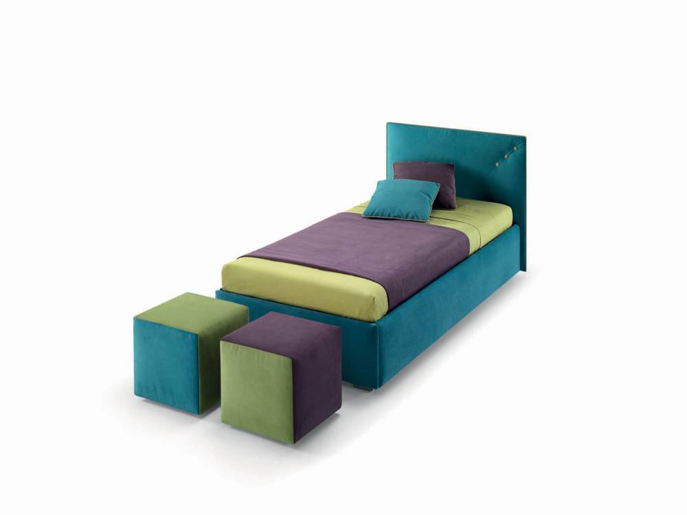 letto singolo verde 