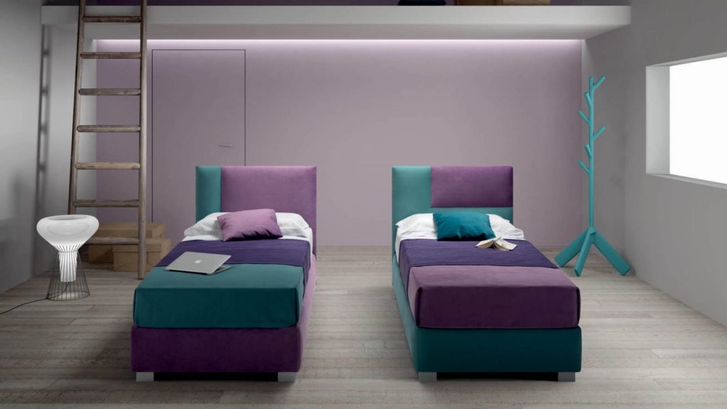 letto singolo con contenitore 