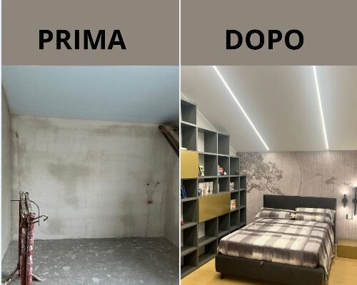 Progettato e Montato: Mansarda arredo cameretta